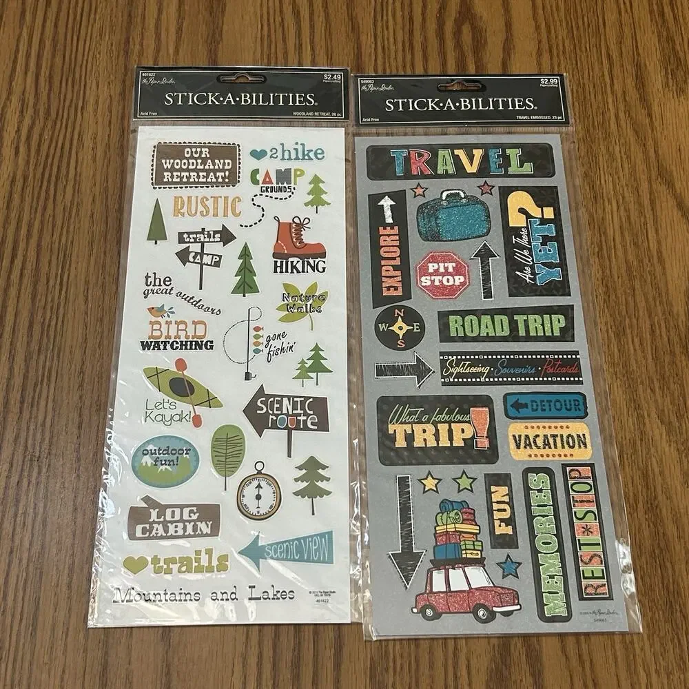 Paper Studio Stickabilities Vacation Sticker Lot of 6 Craft Scrapbooking NEW